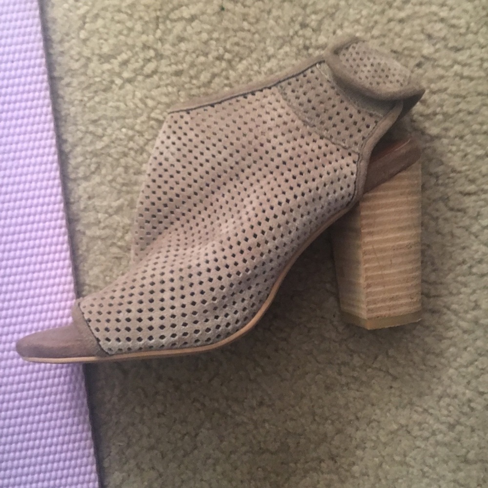 Jeffery Campbell suede peep toe heels